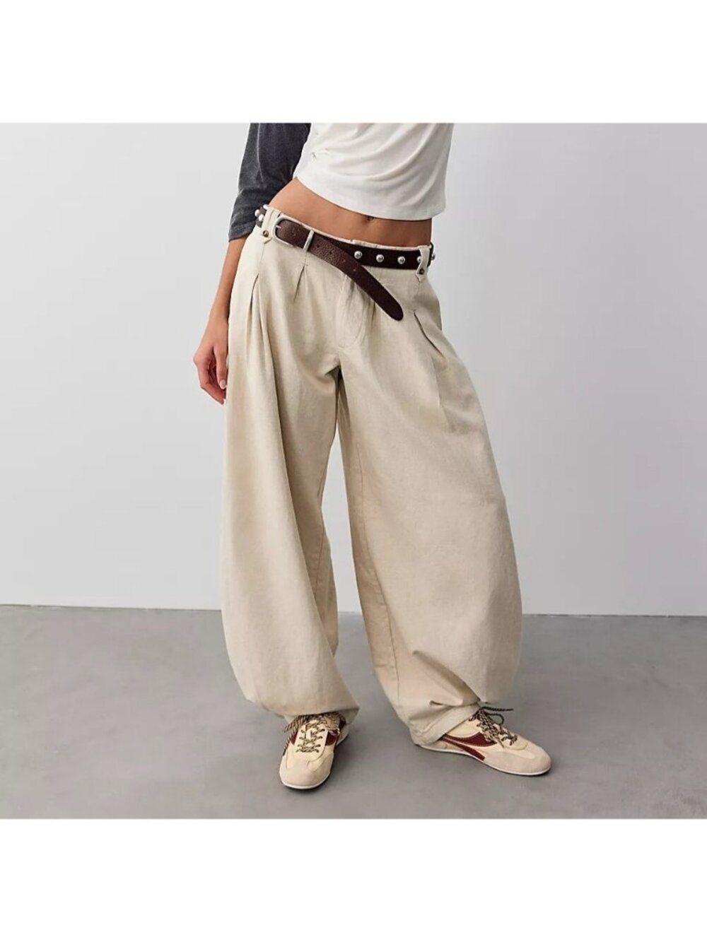 Free People At Bay Trousers Boho Chic Parachute Y2K Utility Relaxed Womens 6